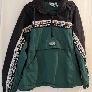 Adidas RYV Jacket Collegiate Green Retro Pullover R.Y.V BLKD Track Windbreaker